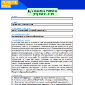 Portfólio Individual Projeto de extensão I - Gestão Hospitalar