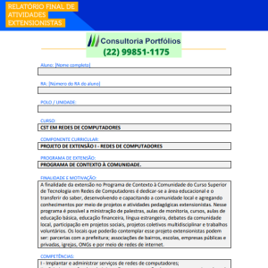 Portfólio Individual Projeto de extensão I - Redes de computadores