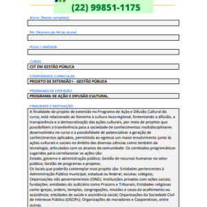 Portfólio Individual Projeto de Extensão - Gestão Pública