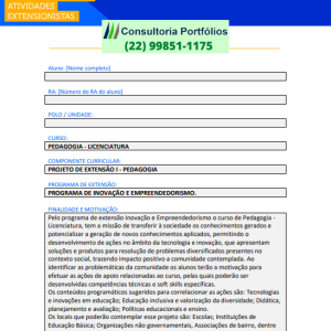 Projeto de extensão - Pedagogia