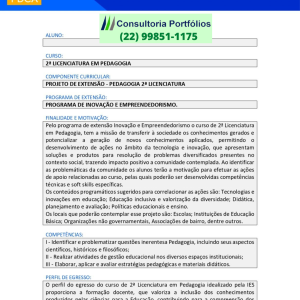 Projeto de extensão - 2ª Licenciatura em Pedagogia