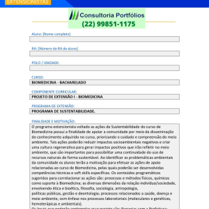 Portfólio Individual Projeto de extensão I - Biomedicina