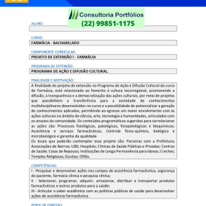 Portfólio Individual Projeto de extensão - Farmácia