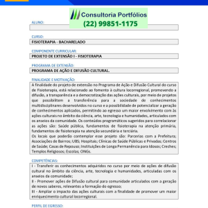 Portfólio Individual Projeto de extensão I - Fisioterapia