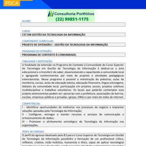 Projeto de extensão I - Gestão da Tecnologia da informação