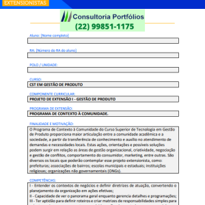 Portfólio Individual Projeto de extensão I - Gestão de Produto