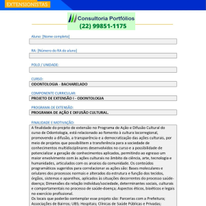 Portfólio Individual Projeto de extensão - Odontologia