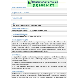 Portfólio Projeto de extensão II - Ciência da Computação