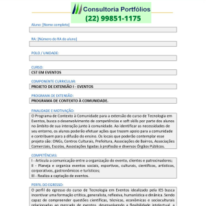 Portfólio Individual Projeto de extensão I - Eventos