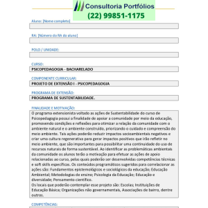 Portfólio Projeto de extensão I - Psicopedagogia