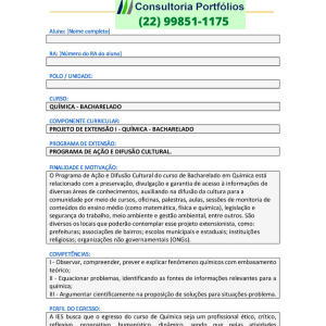 Portfólio Projeto de extensão I - Química