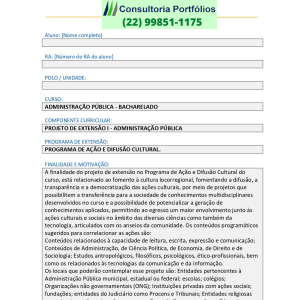 Projeto de extensão I - Administração Pública