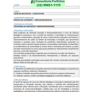 Projeto de extensão I - Ciências Biológicas
