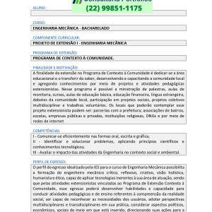Projeto de extensão I - Engenharia Mecânica