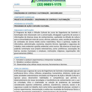 Projeto de extensão I - Engenharia de controle e automação