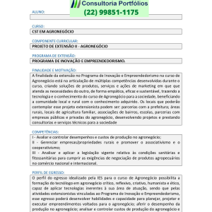 Projeto de extensão II - Agronegócio