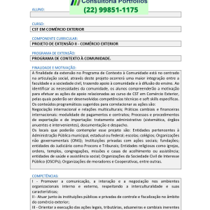 Projeto de extensão II - Comércio exterior