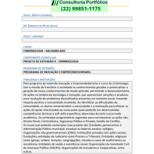 Projeto de extensão II - Criminologia