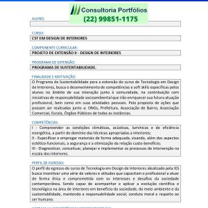 Projeto de extensão II - Design de Interiores