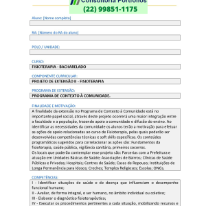 Projeto de extensão II - Fisioterapia