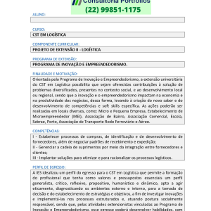 Projeto de extensão II - Logística