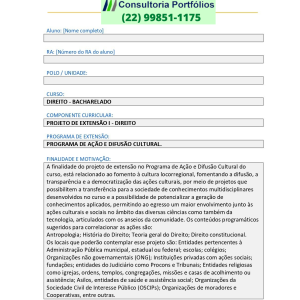 Projeto de extensão I Direito