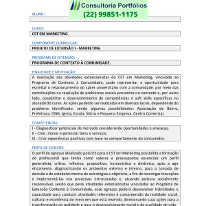 Projeto de extensão I - Marketing