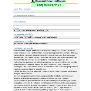 Projeto de extensão I - Relações internacionais