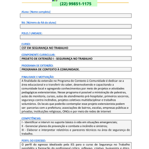 Projeto de extensão I - Segurança no trabalho