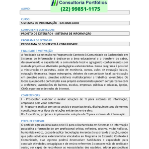 Projeto de extensão I - Sistemas de Informação