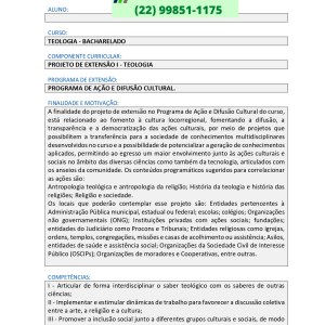 Projeto de extensão I - Teologia