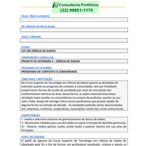 Projeto de extensão II - Ciência de dados