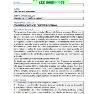 Projeto de extensão II - Direito