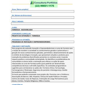 Projeto de extensão II – Farmácia