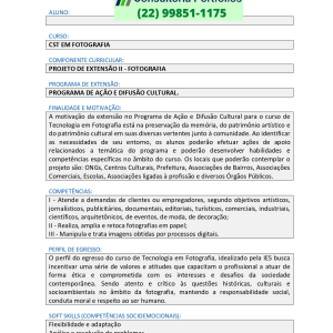 Projeto de extensão II - Fotografia