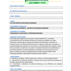 PROJETO DE EXTENSÃO II – GESTÃO DE RECURSOS HUMANOS