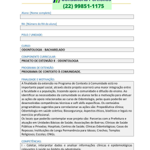 Projeto de extensão II – Odontologia