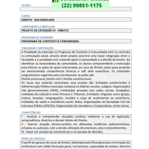 Projeto de extensão IV – Direito
