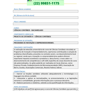Projeto de Extensão II - Ciências Contábeis