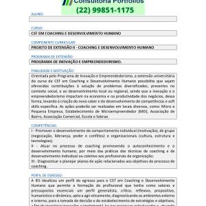 Projeto de extensão II - Coaching e Desenvolvimento Humano