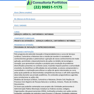 Projeto de extensão II - Serviços jurídicos, cartorários e notariais