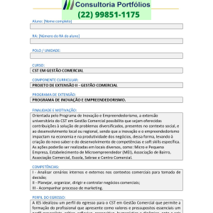 Projeto de Extensão II - Gestão Comercial
